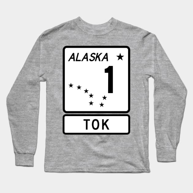 Alaska Highway Route 1 One Tok AK Long Sleeve T-Shirt by TravelTime